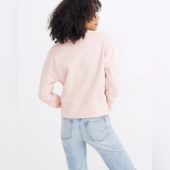 MADEWELL Garment-Dyed Crop Sweatshirt In Forgotten Petal - Picture 2 of 5